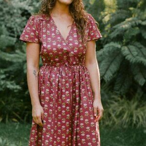 Christy Dawn Simple Dawn Dress Antique Lotus Red - L